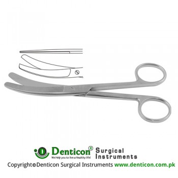 Busch Umbilical Cord Scissor One Toothed Cutting Edge Stainless Steel, 16 cm - 6 1/4"